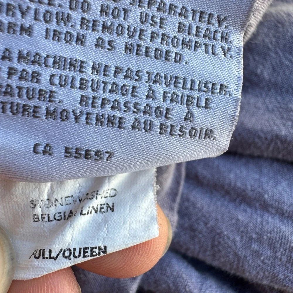 Restoration Hardware Duvet Cover Full/Queen Purple Stonewashed Belgian Linen